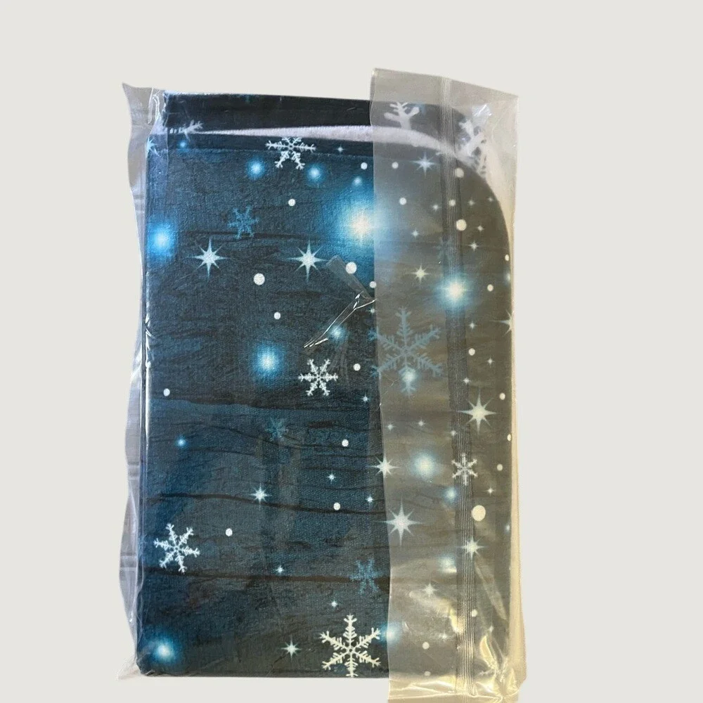 Christmas Bath Mat Coffee Bean Tree Snowflake Winter Decor 15.7 x 23.6 Blue